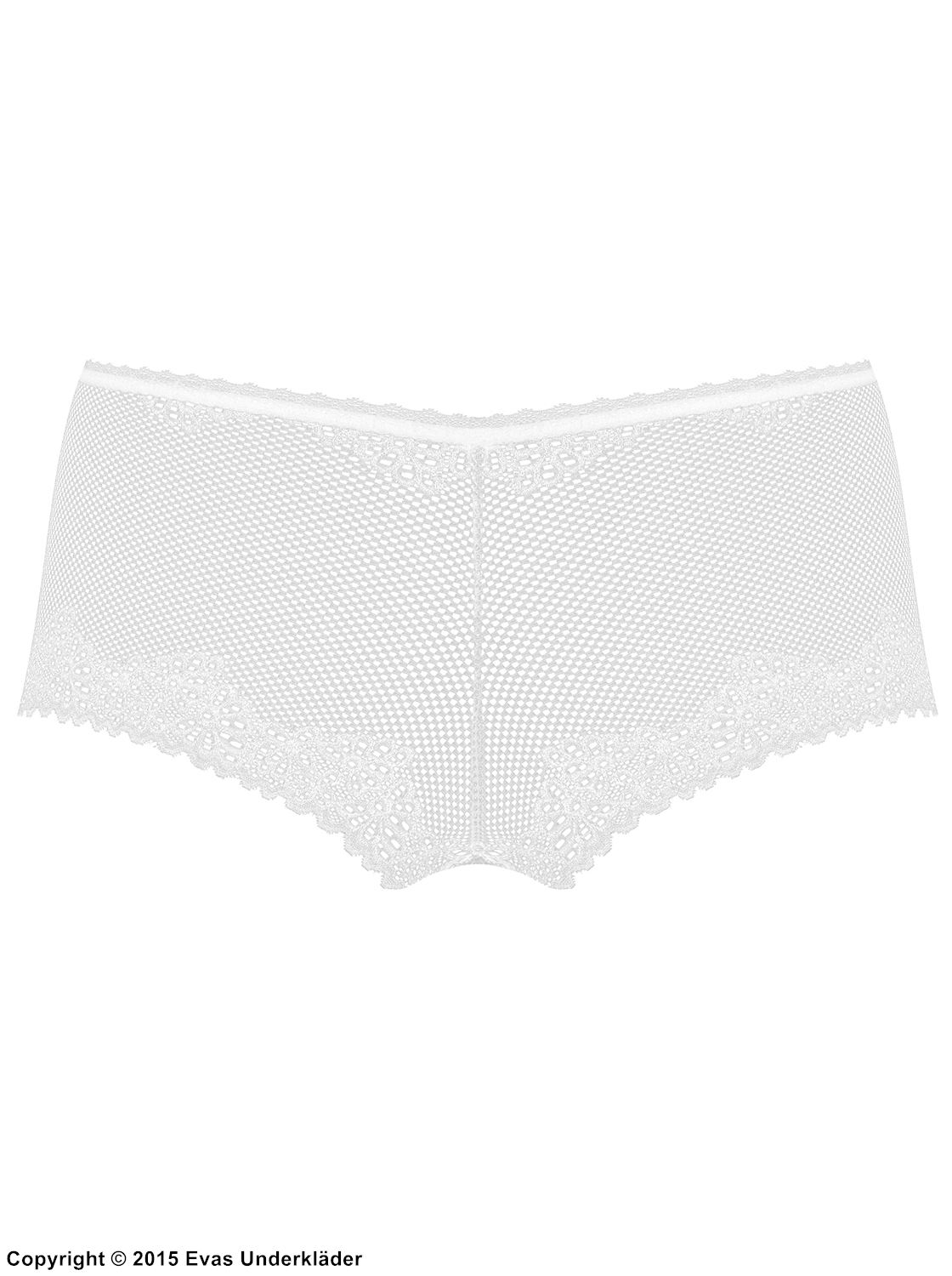 Romantiske boyshort-truser, openwork blonder